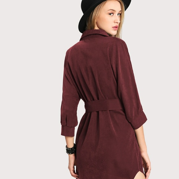 New Tie Waist Shirt Dress - Picture 6 of 6